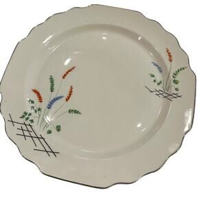 WS George Salad‎ Plate | Asian Style, Multicolor Reeds, Silver Trim | 1 of 6